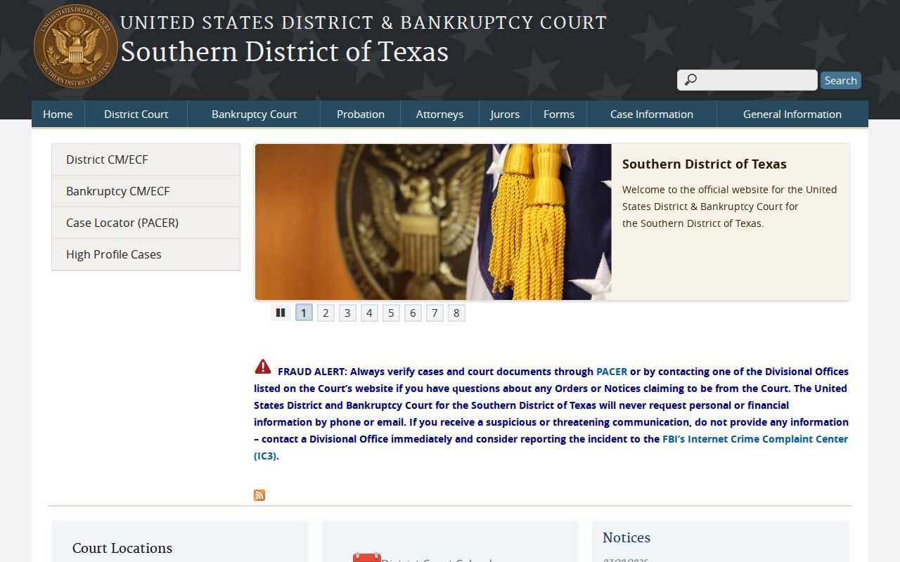 Southern District of Texas criminal court information for Jim Wells County